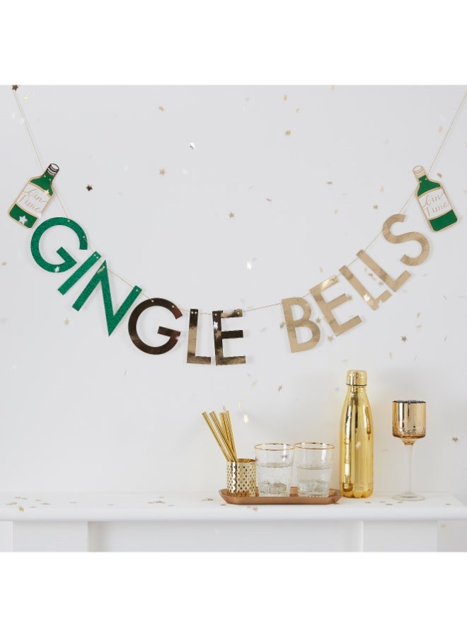 Ginger Ray Gold Gingle Bells Bunting - Image 2