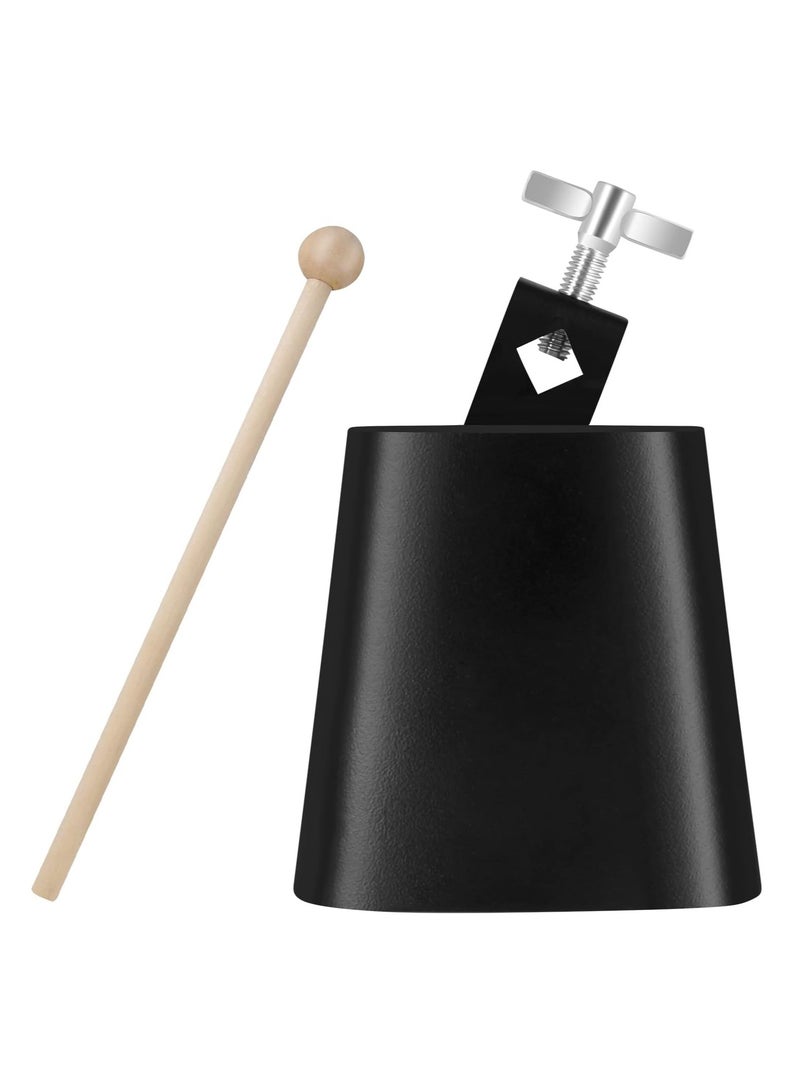 Bukela 7 inch Metal Steel Cow Bell Noise Makers Hand Percussion Cowbell with Stick for Drum Set - Image 1