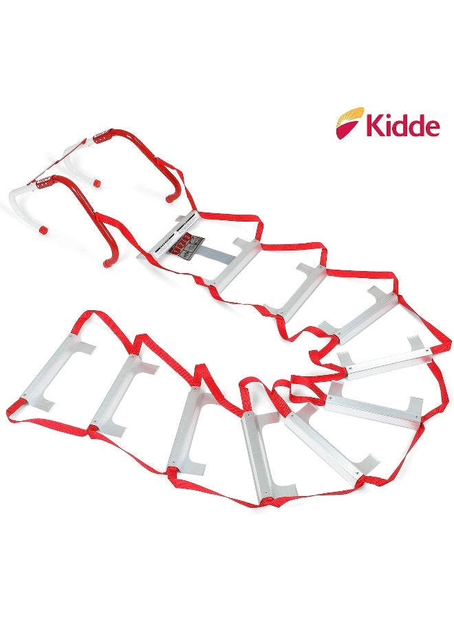 Kidde Fire Escape Ladder, 2-Story Rope Ladder, Extends to 13-Feet, Anti-Slip Rungs  - Image 1