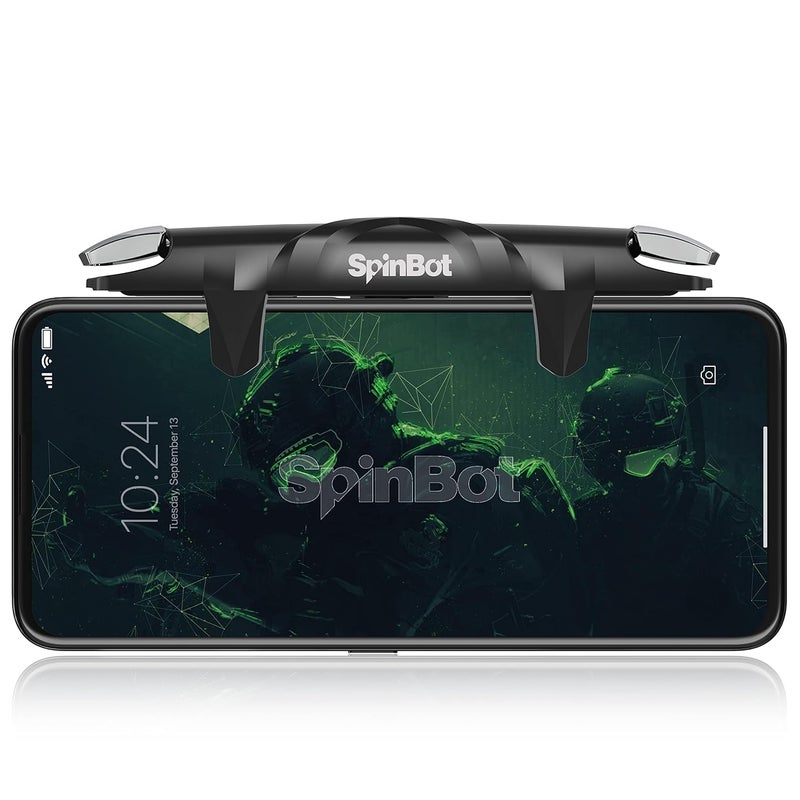 SpinBot BattleMods F1 | زناد الألعاب المحمولة للهواتف الذكية | توصيل سعوي | لـ BGMI/Free Fire/COD Mobile - (أسود) - Image 1