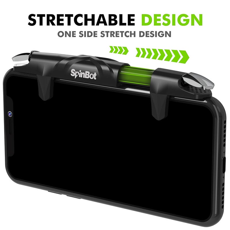 SpinBot BattleMods F1 | زناد الألعاب المحمولة للهواتف الذكية | توصيل سعوي | لـ BGMI/Free Fire/COD Mobile - (أسود) - Image 2