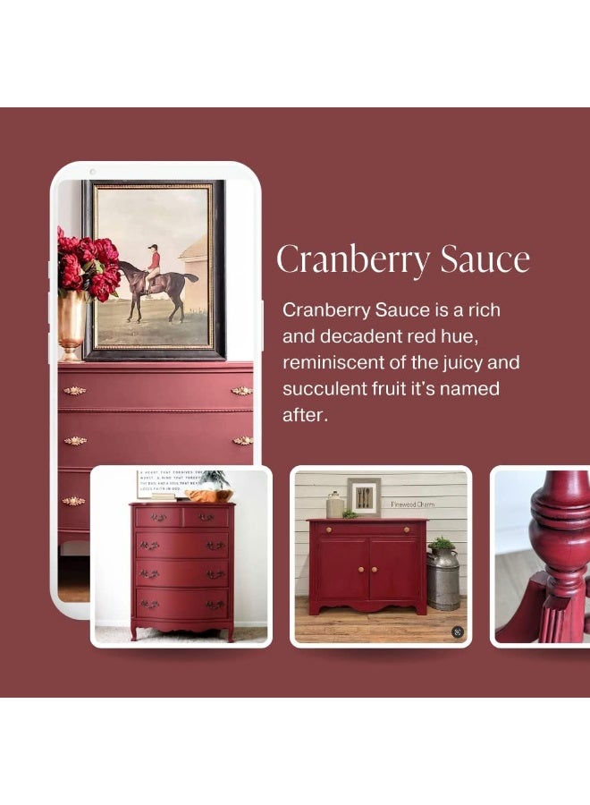 Country Chic Paint Chalk Style - for Furniture, Home Decor, Crafts - Eco-Friendly - All-in-One - No Wax Needed (Cranberry Sauce [red], Sample (4 oz))  - Image 3