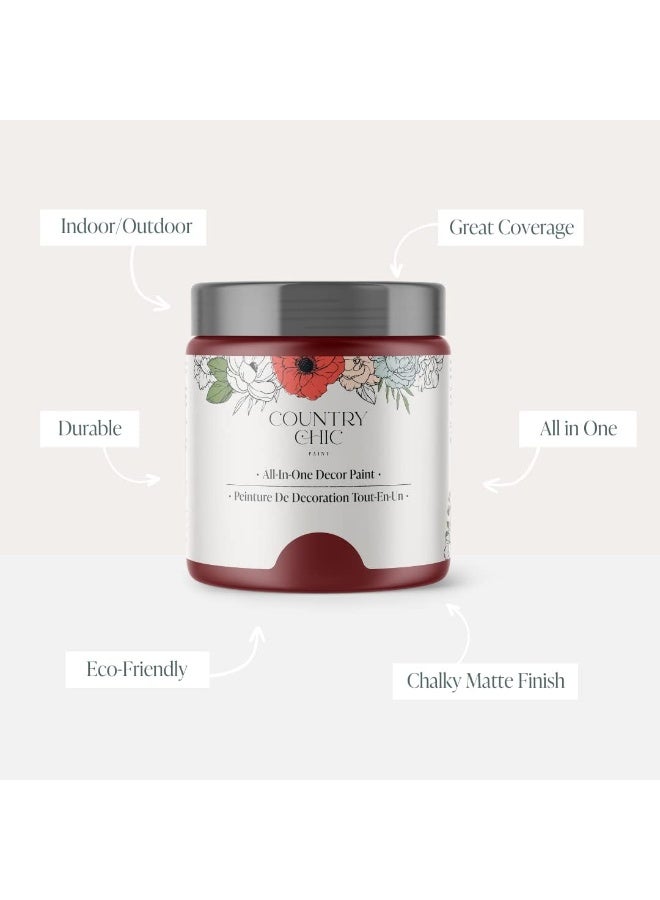 Country Chic Paint Chalk Style - for Furniture, Home Decor, Crafts - Eco-Friendly - All-in-One - No Wax Needed (Cranberry Sauce [red], Sample (4 oz))  - Image 2
