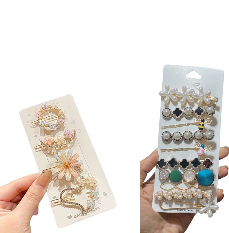 Tresneria Korean Fashion Hair Clips Set in Trendy Styles and Designs for Women and Girls (BeePastel) Multi - Image 1