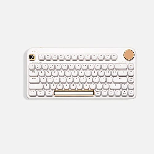 Azio IZO Wireless BT5/USB PC & Mac Mechanical Keyboard, White Blossom - Image 1