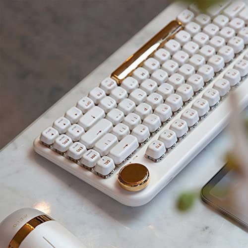 Azio IZO Wireless BT5/USB PC & Mac Mechanical Keyboard, White Blossom - Image 3