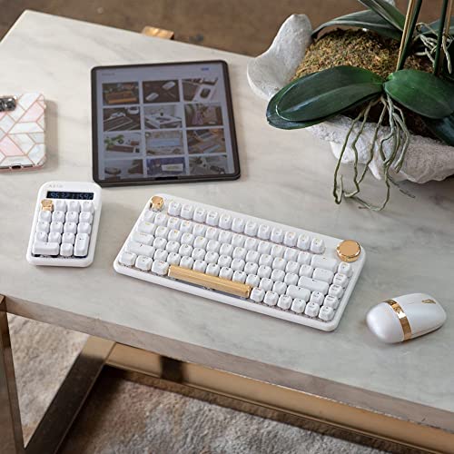 Azio IZO Wireless BT5/USB PC & Mac Mechanical Keyboard, White Blossom - Image 2
