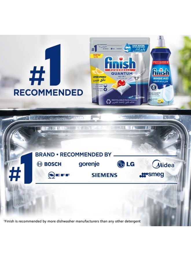 Finish Quantum All in 1 Dishwasher Tablets - Lemon Sparkle for Grease Removal - [90] Tabs - Image 2