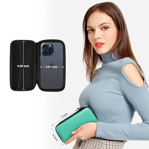 iMangoo Shockproof Travel Essentials Organizer Charger Case, Space-Optimized Small Zipper Electronics Accessories Pouch Tech Cord Cable Adapter Power Bank Storage for Women Men, 6.5x3.2x1 In (Mint) - Image 3