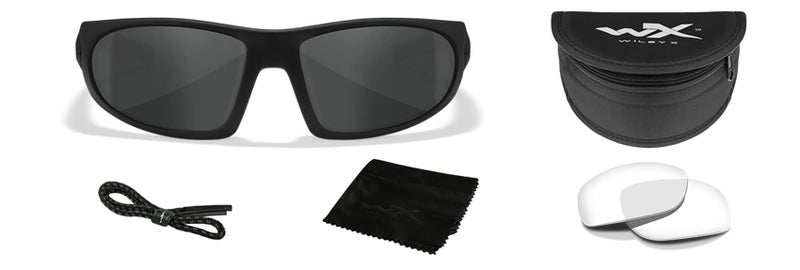 Wiley X ROMER 3 Sunglasses, Ballistic Rated ANSI Z87 Safety Glasses, UV Eye Protection for Shooting, Fishing, Biking, and Extreme Sports, Black Frames, Changeable Tinted and Clear Lenses - Image 5