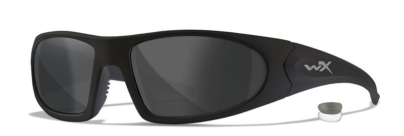 Wiley X ROMER 3 Sunglasses, Ballistic Rated ANSI Z87 Safety Glasses, UV Eye Protection for Shooting, Fishing, Biking, and Extreme Sports, Black Frames, Changeable Tinted and Clear Lenses - Image 1