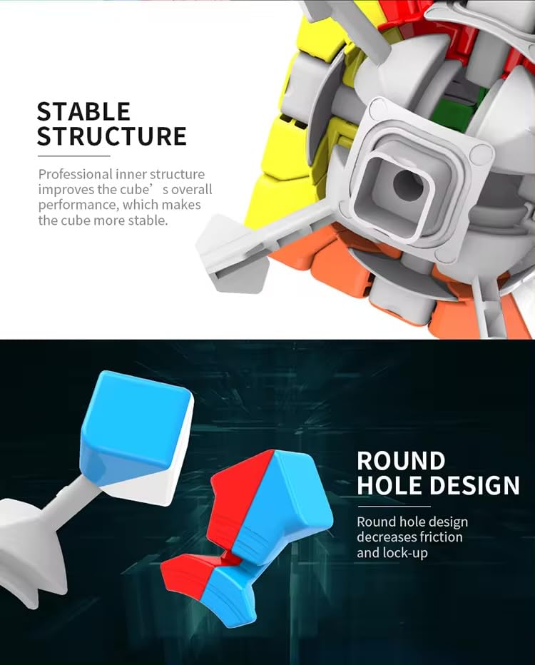D ETERNAL 5x5 Stickerless Cube Beginner Speedcube for Kids & Adults with Cubes Stand and Protecting Pouch Bag Combo Set (5x5+Stand+Bag) - Image 5