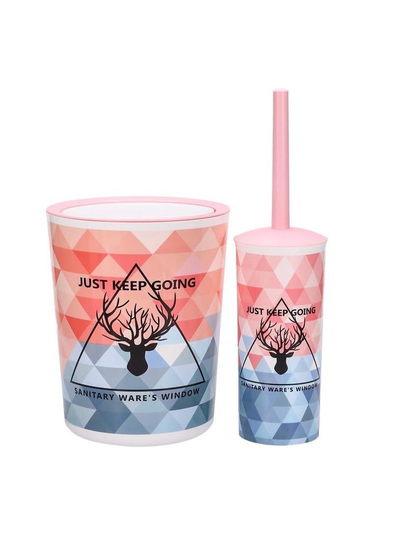 6 PCS Bath Ensemble Set, Toiletries Bathroom Set, with Cup Toothbrush Holder, Soap Dispenser Tray, for Bathroom Decoration Accessories, 20x20x25centimeter - Image 3