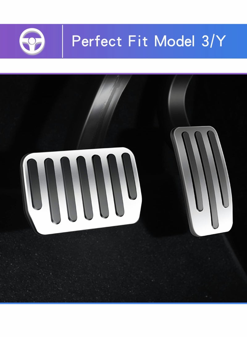 Tesla Model 3/Y Aluminum Alloy Non-Slip Replacement Accelerator and Brake Pedals for Enhanced Driving Safety and Comfort - Image 3