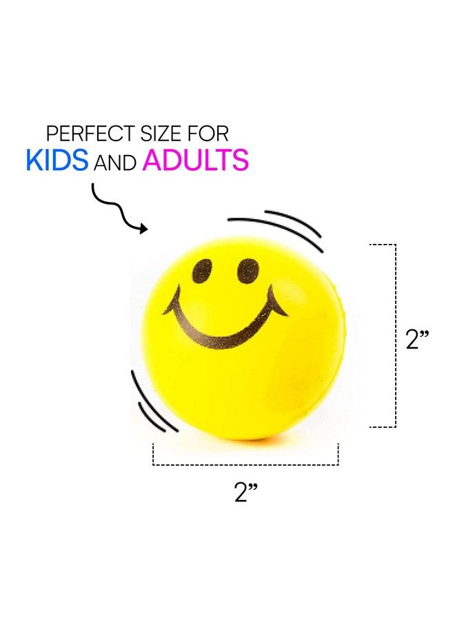 Neliblu Stress Balls For Kids And Adults Ideal Bulk Pack Of 24 2" Stress Smile Balls Neon Yellow Funny Face Kids Stress Ball Squishy Balls To Support In Anxiety Autism Ptsd - Image 4