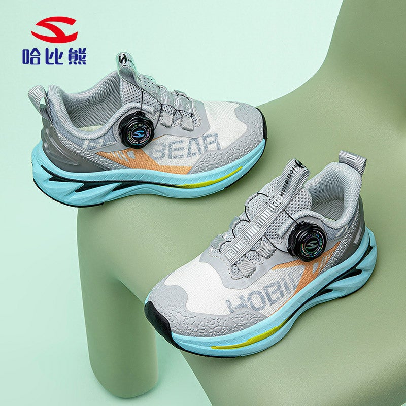 Boys Sneaker Habi Bear Double Net 25 Button Shoes Breathable Campus Leisure Shock Absorbing Tide Shoes - Image 3