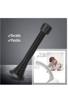 Y&D 12 Pack Black Spring Door Stops, 3-1/8" Heavy Duty Stop Flexible Stopper with Low Mounted Baby Proof Rubber Bumper Tips  - Image 2