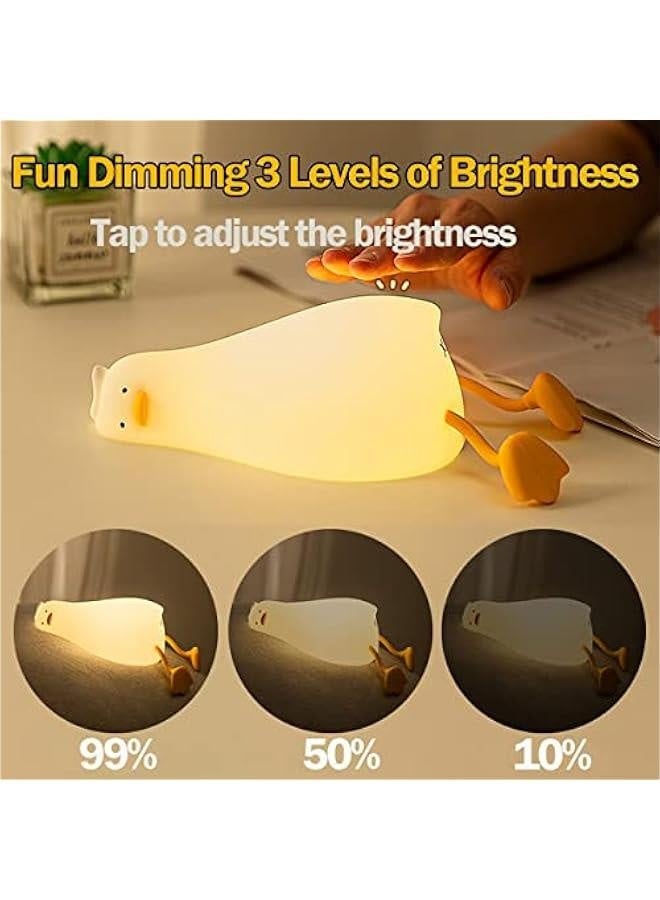مصباح ليلي للأطفال، مصباح بط لطيف من السيليكون لحديثي الولادة والأطفال الصغار، مصباح ليلي ممتع للحيوانات للأولاد والبنات، مصباح ليلي قابل للضغط لغرفة النوم، مصباح جانبي لطيف لغرفة الأطفال - Image 2