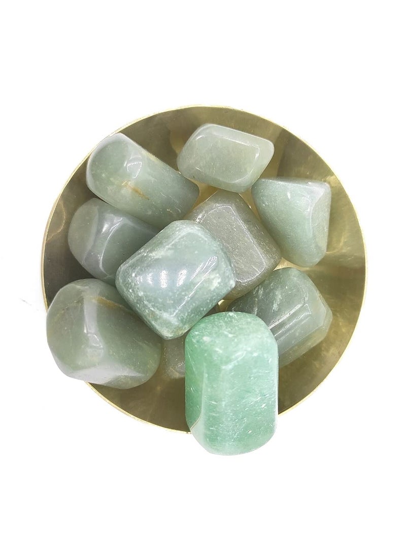 Plus Value Plus Value Green Aventurine Pebbles with bronze Kansa Bowl Reiki Healing Vastu Crystals 200grams  - Image 5