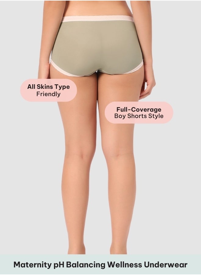 Intimate Queen Corn Bae Maternity Lacy Boy Shorts – Ultra-Soft, No Roll-Ups & Gusset Support, Full Coverage Comfort for Every Trimester  - Image 4