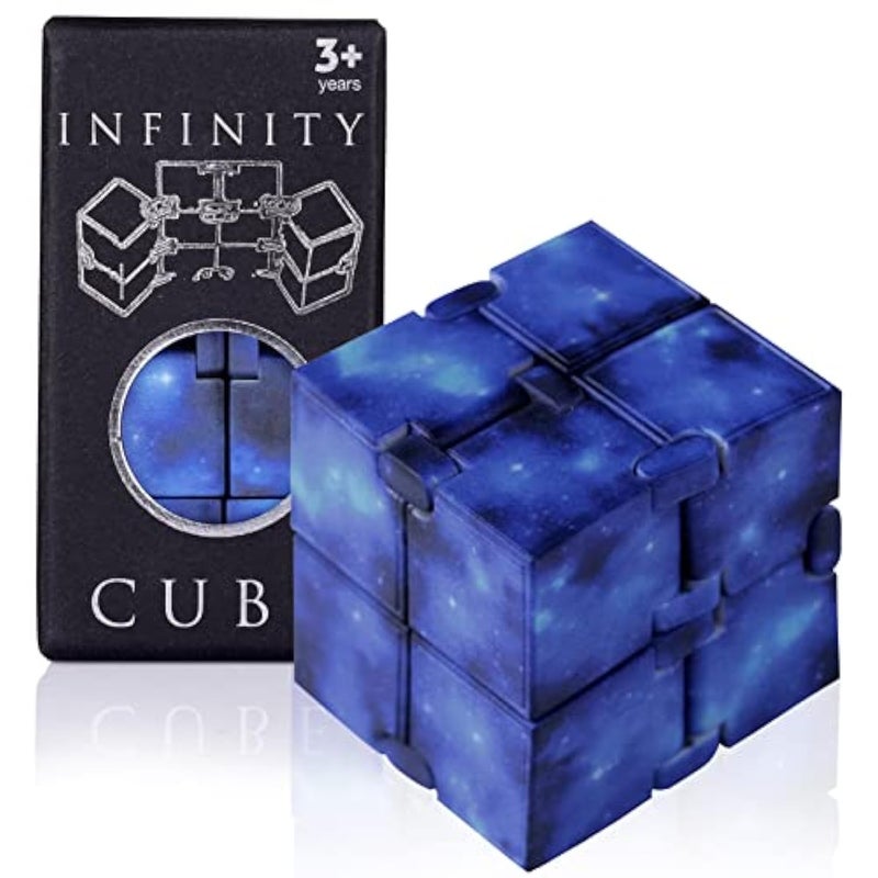 SMALL FISH Infinity Cube Toy Fidget Galaxy, Fidget Sensory Cube Toys for Kids and Adults for Stress Relief and Anti-Anxiety, Mini Gadget for Boys and Girls with Autism, ADD, and ADHD, Cool Handheld Desk Toy - Image 1