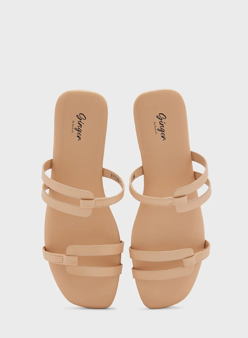 Ginger Double Strap Flat Sandals