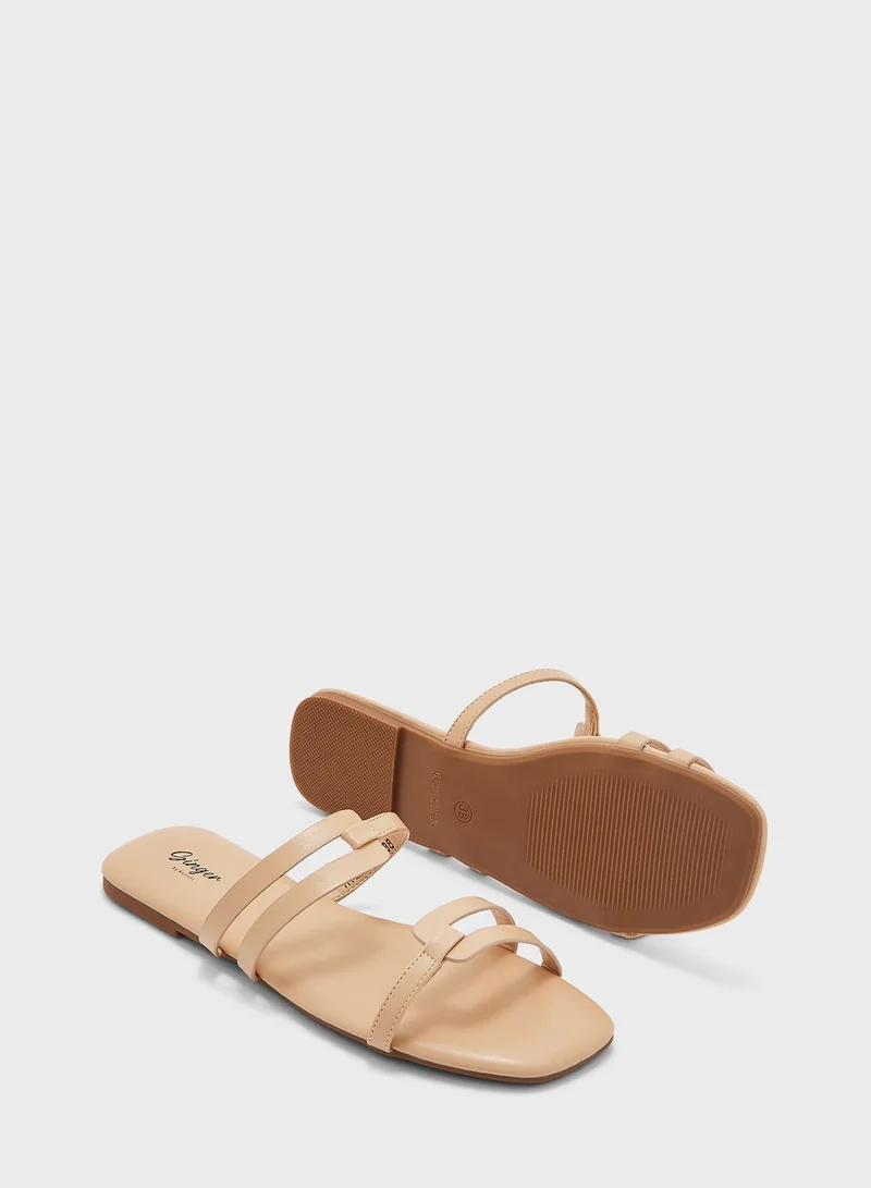 Ginger Double Strap Flat Sandals