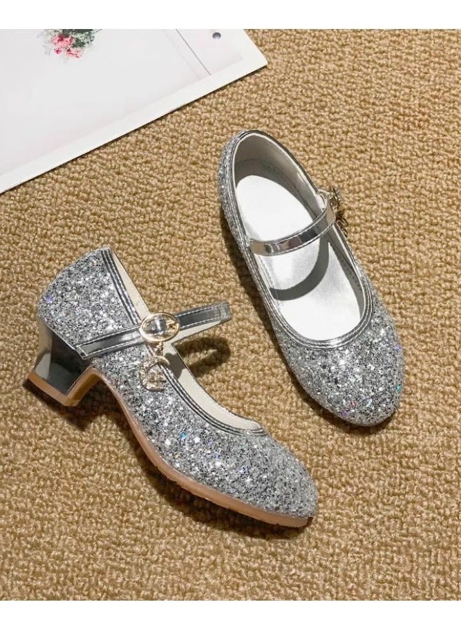 Girl Crystal Princess With Heel Shoes And Dress Performance - Image 1