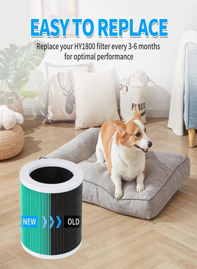 كيباو فلتر بديل لجهاز تنقية الهواء KEEPOW HY1800، متوافق مع أجهزة تنقية الهواء MORENTO/Loytio/AYAFATO/Honeyuan HY1800، عبوة من قطعتين - Image 4