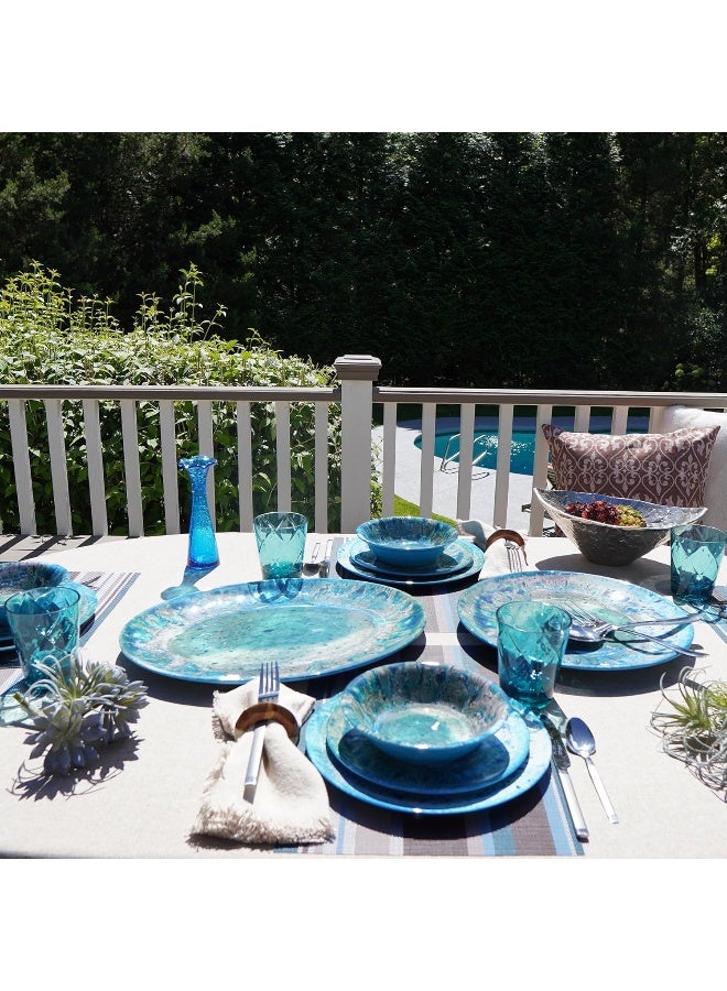 Certified International طقم أدوات مائدة ميلامين 12 قطعة بلون تيل المتألق - Image 3