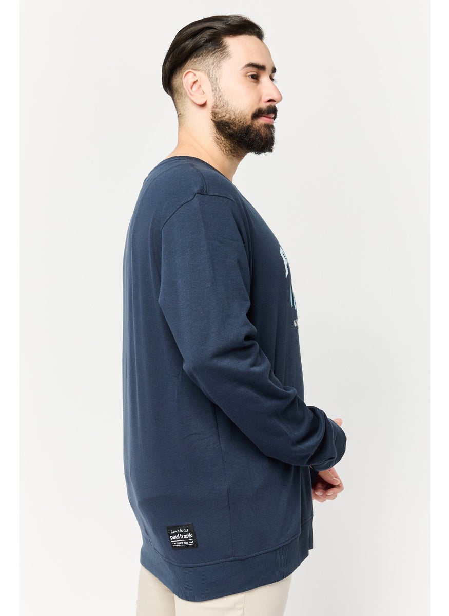 Paul Frank Men Crew Neck Graphic Print Long Sleeves Sweatshirt, Navy  - Image 4