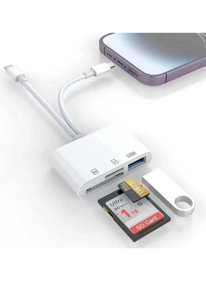 3 IN 1 Card Reader with Lightning and Type-C Ports  - Image 2