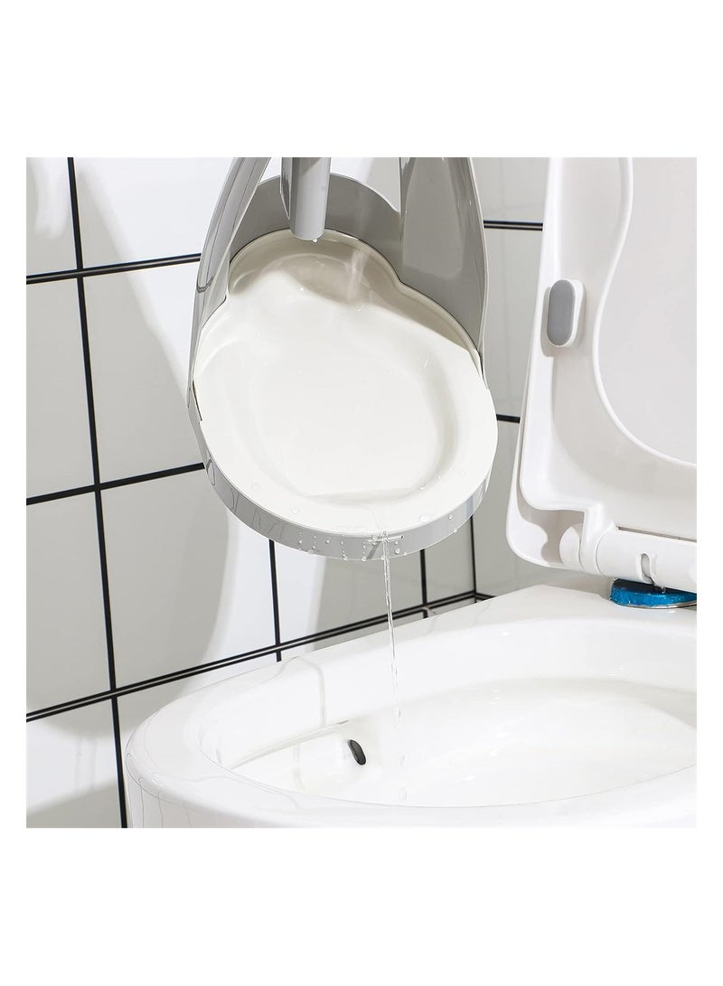 3in1 Bathroom Cleaning Set with Toilet Plunger and Brush Heavy Duty Modern Caddy Stand Grey - Image 5