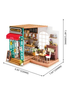 Robotime Rolife Simon's Coffee Shop DIY Miniature Dollhouse Kit DG109, Assembly Brain Teaser 3D Wooden Puzzle DIY Build Model Crafts Kits, Unique Home Decor Birthday Gifts for Teens or Adults  - Image 2