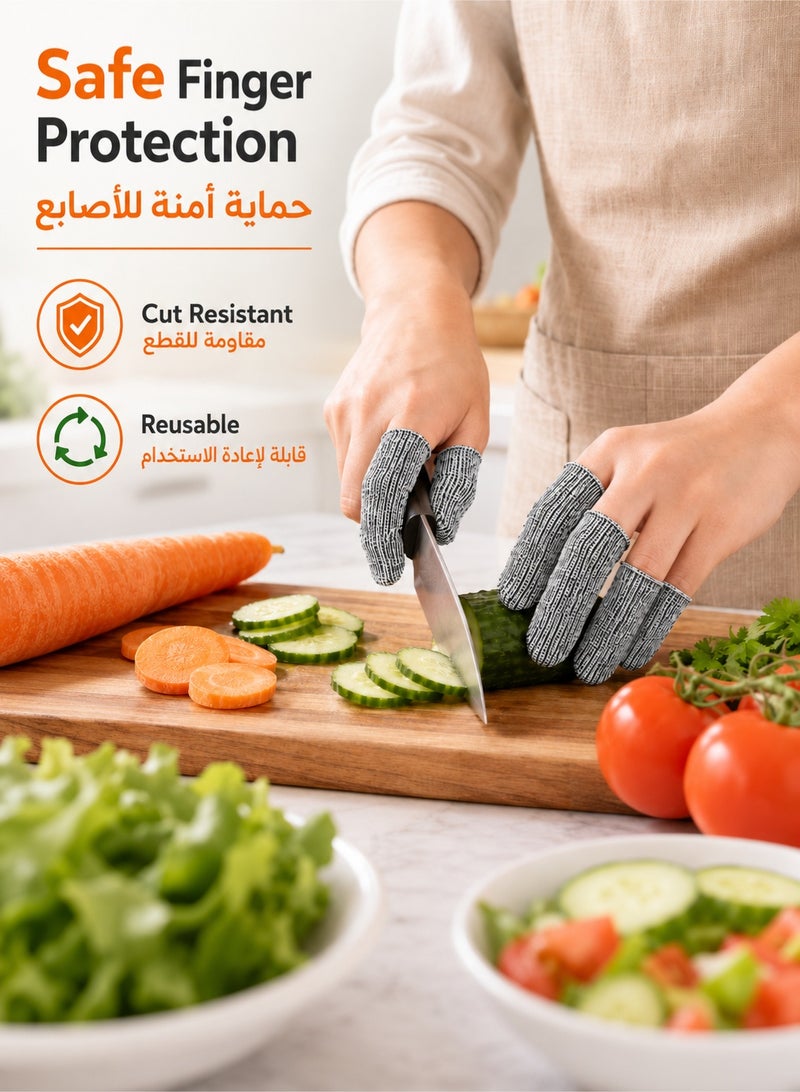 10Pcs Cut-Resistant Finger Cots, Reusable Anti-Slip Finger Sleeve Protectors, Durable Finger Guards for Kitchen Food Preparation, Cutting, Cooking, Sculpture, Crafts, Work and Home - Image 4