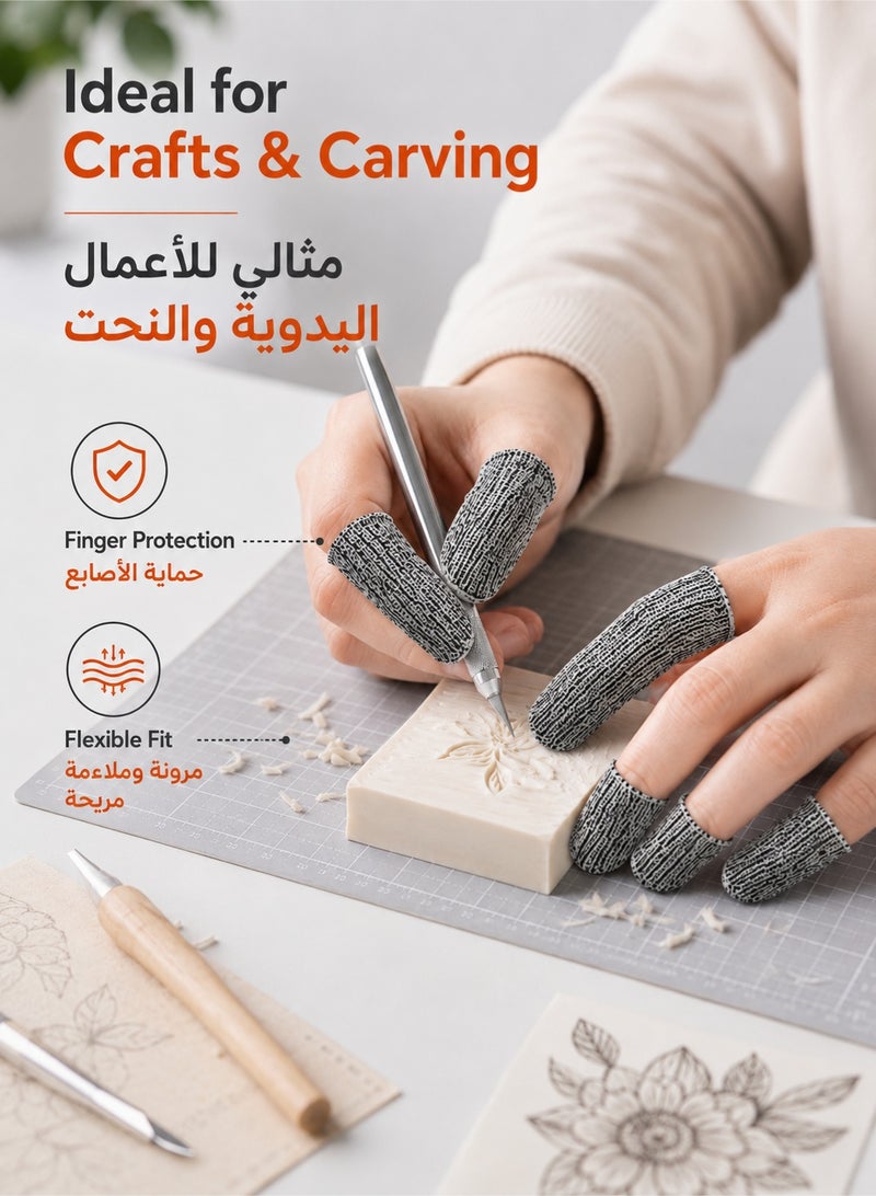 10Pcs Cut-Resistant Finger Cots, Reusable Anti-Slip Finger Sleeve Protectors, Durable Finger Guards for Kitchen Food Preparation, Cutting, Cooking, Sculpture, Crafts, Work and Home - Image 5