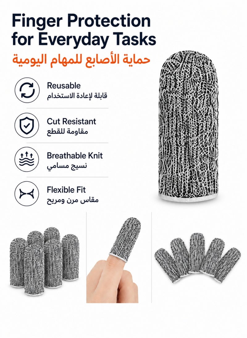 10Pcs Cut-Resistant Finger Cots, Reusable Anti-Slip Finger Sleeve Protectors, Durable Finger Guards for Kitchen Food Preparation, Cutting, Cooking, Sculpture, Crafts, Work and Home - Image 3