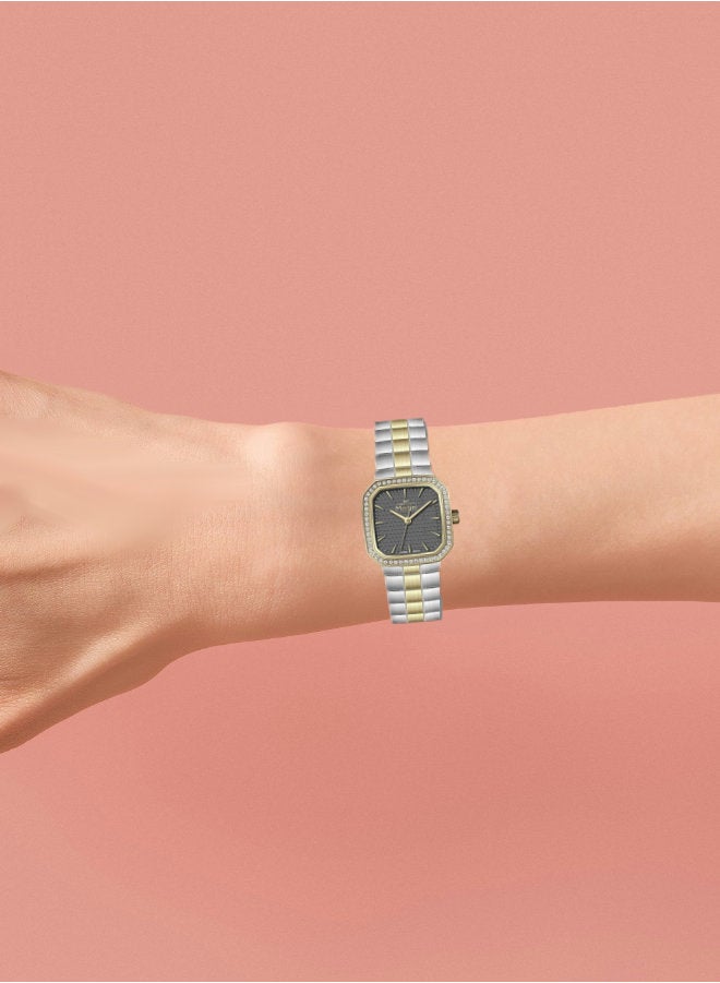 مارتيني ساعة مارتيني الأنيقة للنساء بتصميم عصري مينا رمادية وسوار من الفولاذ المقاوم للصدأ مقاومة للماء مثالية للإطلالات الكاجوال والرسمية - Image 3