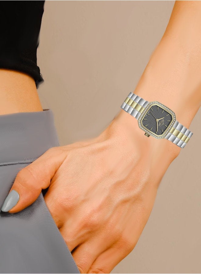 مارتيني ساعة مارتيني الأنيقة للنساء بتصميم عصري مينا رمادية وسوار من الفولاذ المقاوم للصدأ مقاومة للماء مثالية للإطلالات الكاجوال والرسمية - Image 4