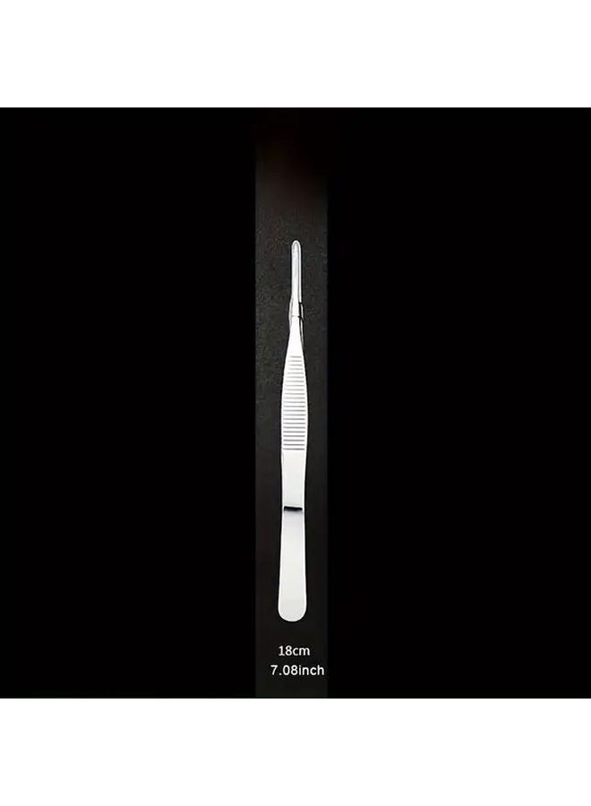 Stainless Steel Tweezers With Teeth 7.87 Inch Non Slip Straight Head Clip - Image 5