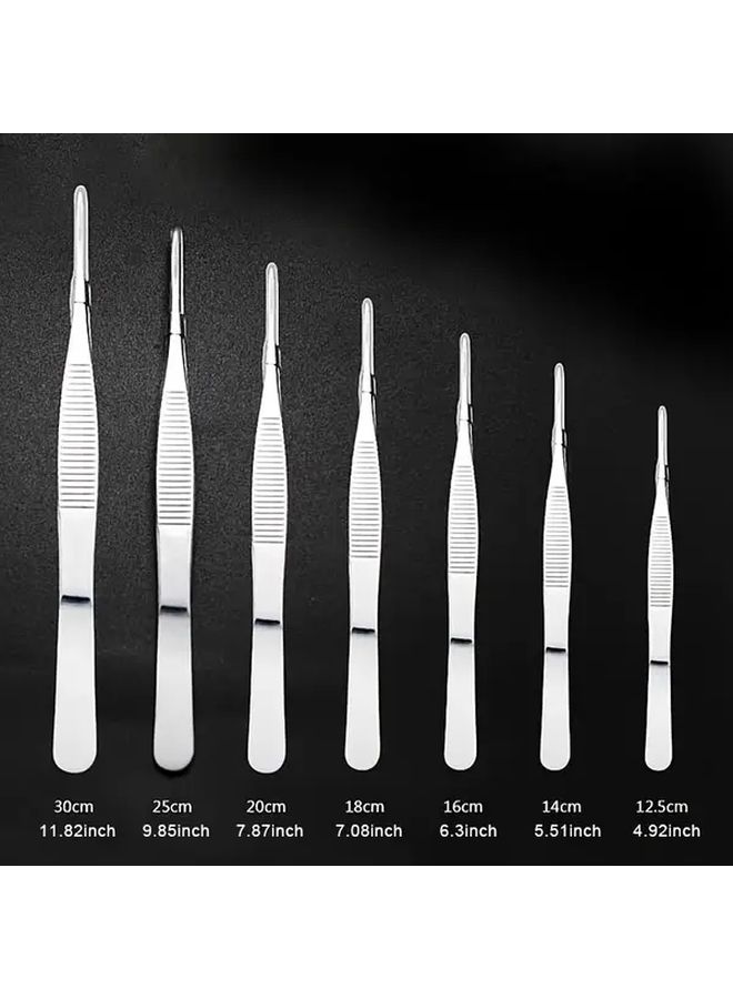 Stainless Steel Tweezers With Teeth 7.87 Inch Non Slip Straight Head Clip - Image 2