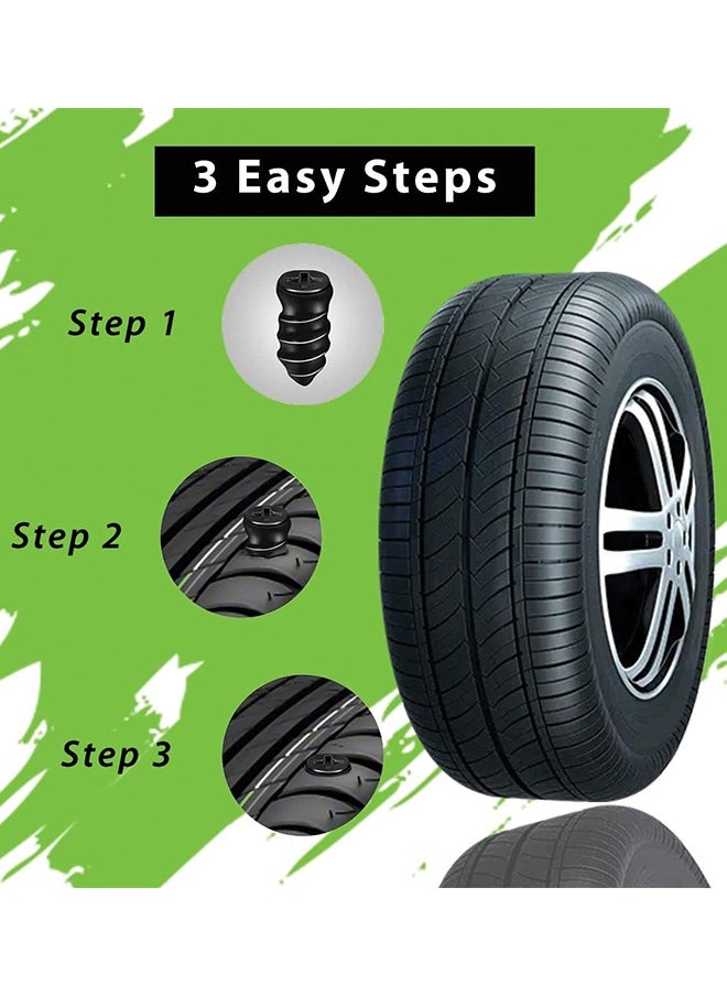 Sweet Life 20 Pcs Tire Repair Rubber Nail, Tire Repair Rubber Screws Fast Tool Self-Service Tire Repair Nail Vacuum Tire Repair Rubber Nail, Suitable for Car Motorcycle Jeep Tire Puncture Repair  - Image 2
