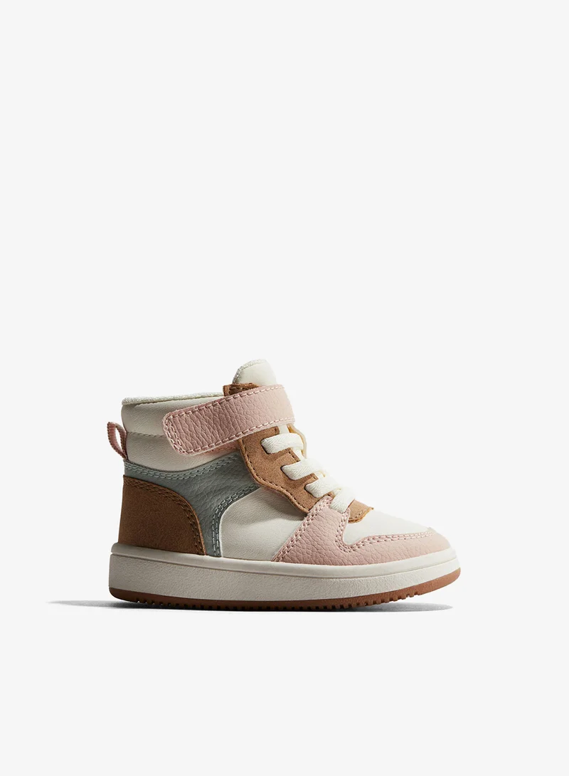 H&M Colour-blocked hi-top trainers