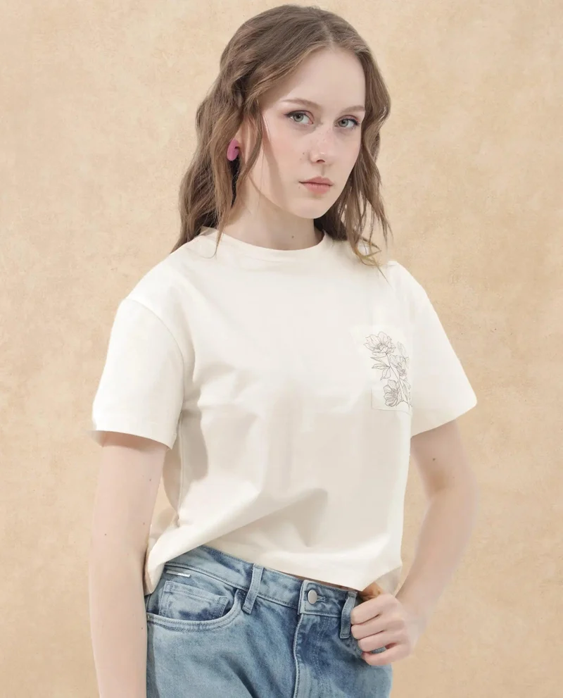 Rareism Women's Classic Round Neck Short Sleeve T-Shirt