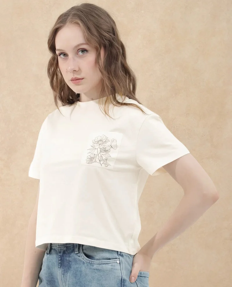 Rareism Women's Classic Round Neck Short Sleeve T-Shirt