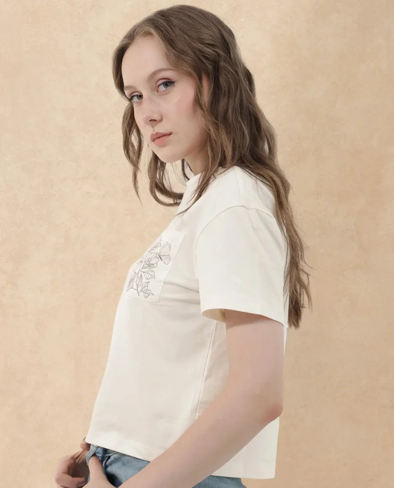 Rareism Women's Classic Round Neck Short Sleeve T-Shirt