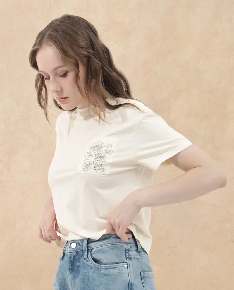 Rareism Women's Classic Round Neck Short Sleeve T-Shirt