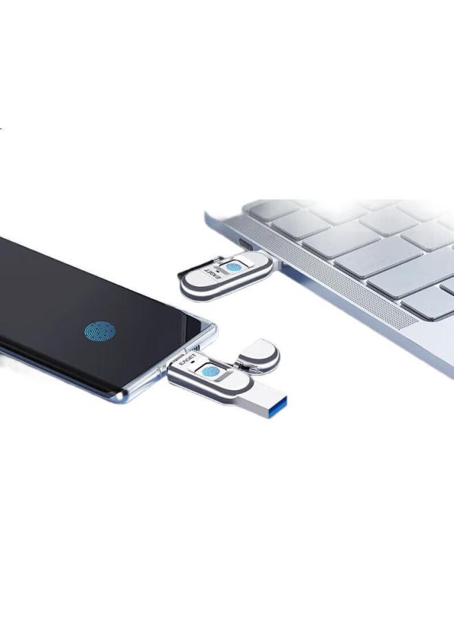 EAGET Eaget 512Gb Type-C Usb3.0 Fu68 Fingerprint Encrypted Phone Usb Flash Drive Dual Interface Android Phone Computer Dual-Use Leak-Proof High-Speed Business Entertainment - Image 2