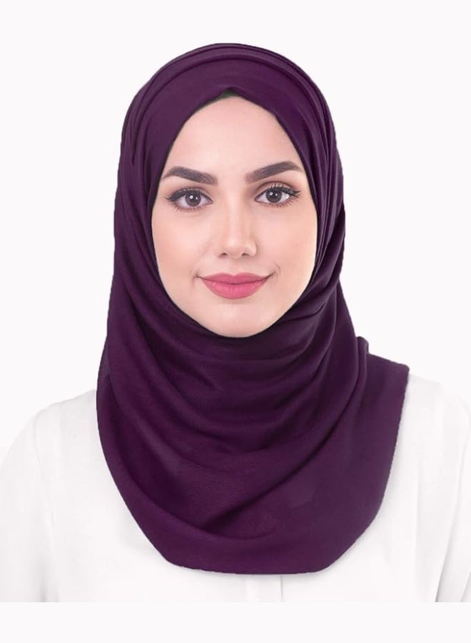 حجاب جيرسيه مطاطي ناعم، طراز مريح ومريح، مجموعة منسقة-