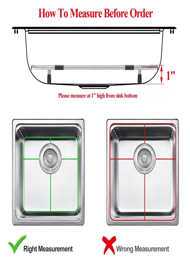 Homics Bottom of Sink Protector Rack, Stainless Steel 13.2"x11.6" Sink Grid Dish Drying Rack Grate with Rear Drain Hole 2 Packs - Image 3